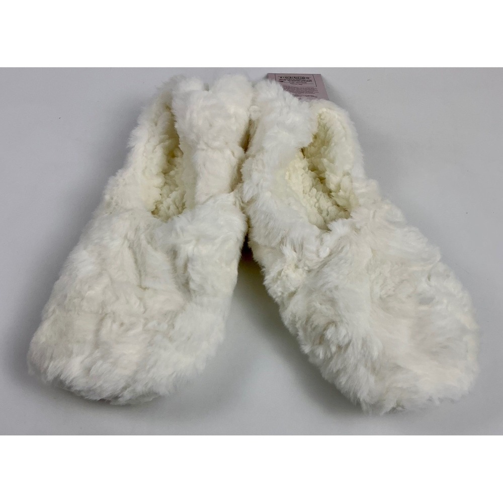 Auden Ivory Faux Fur Slipper Socks Women's Extra Large Cozy Warm Grippers M/L